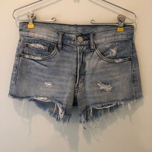 Ripped Denim Shorts